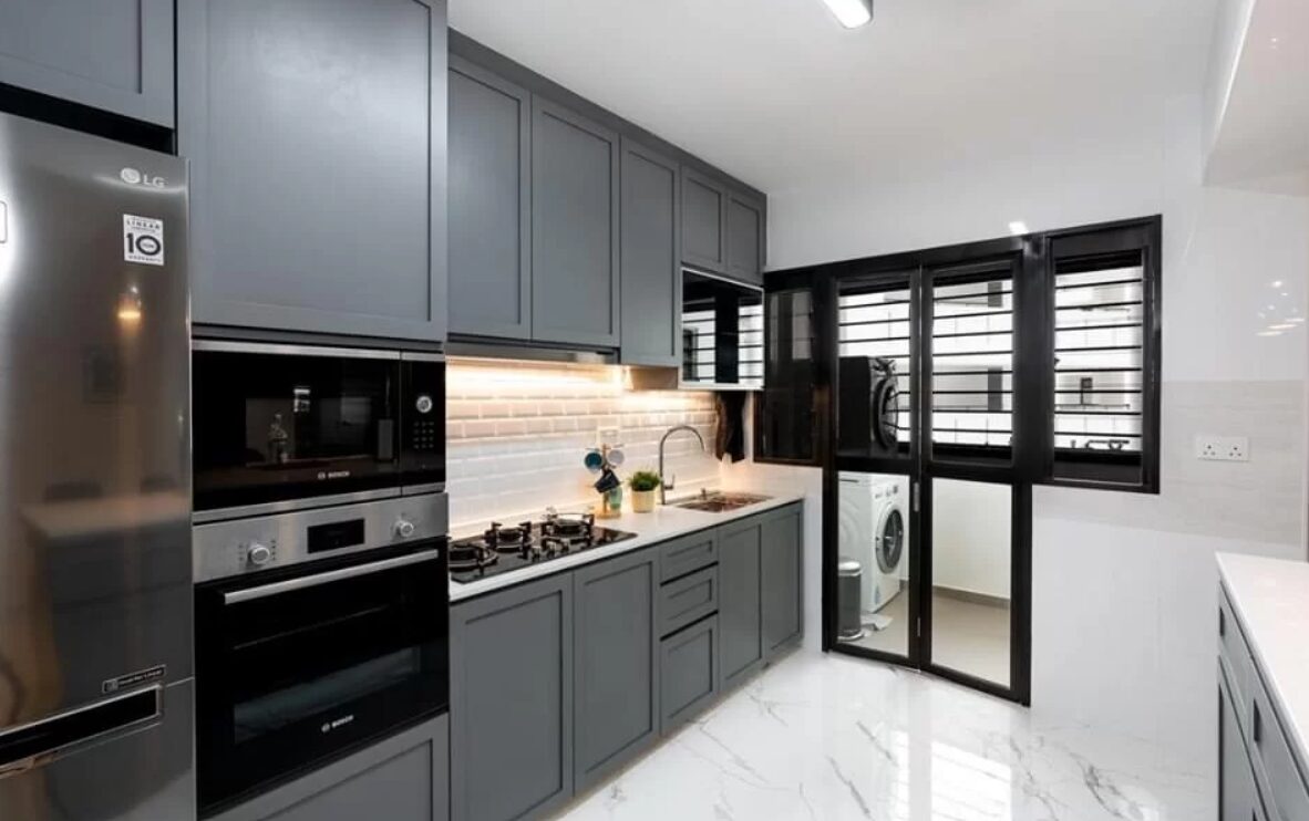 Space-Saving Design Ideas grey space kitchen